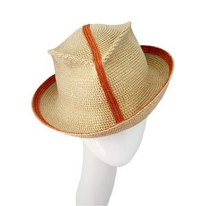 Tweed Fedora Tan Orange